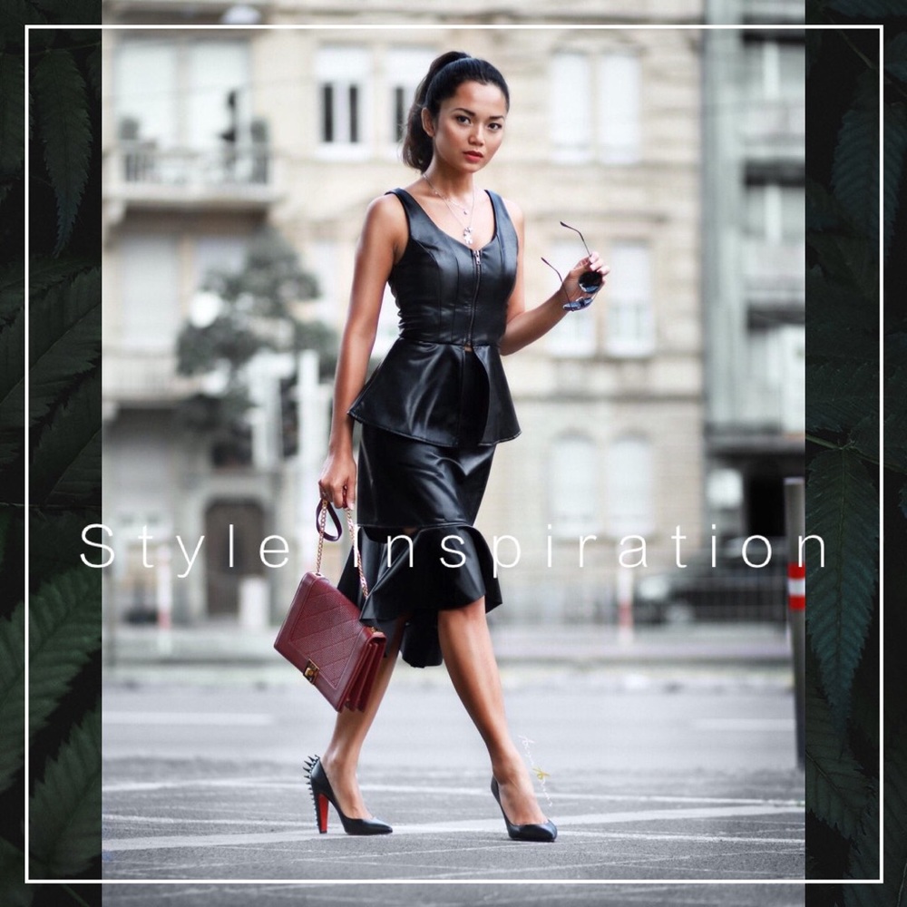 🔮 Reitmans Faux Leather Black Dress (S) - Picture 7 of 9